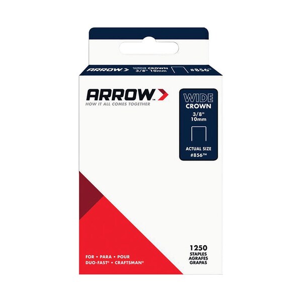 Arrow Fastener Arrow No 856 1/2 in. W X 3/8 in. L 18 Ga. Wide Crown Standard Staples 1250 pk 856SP - main